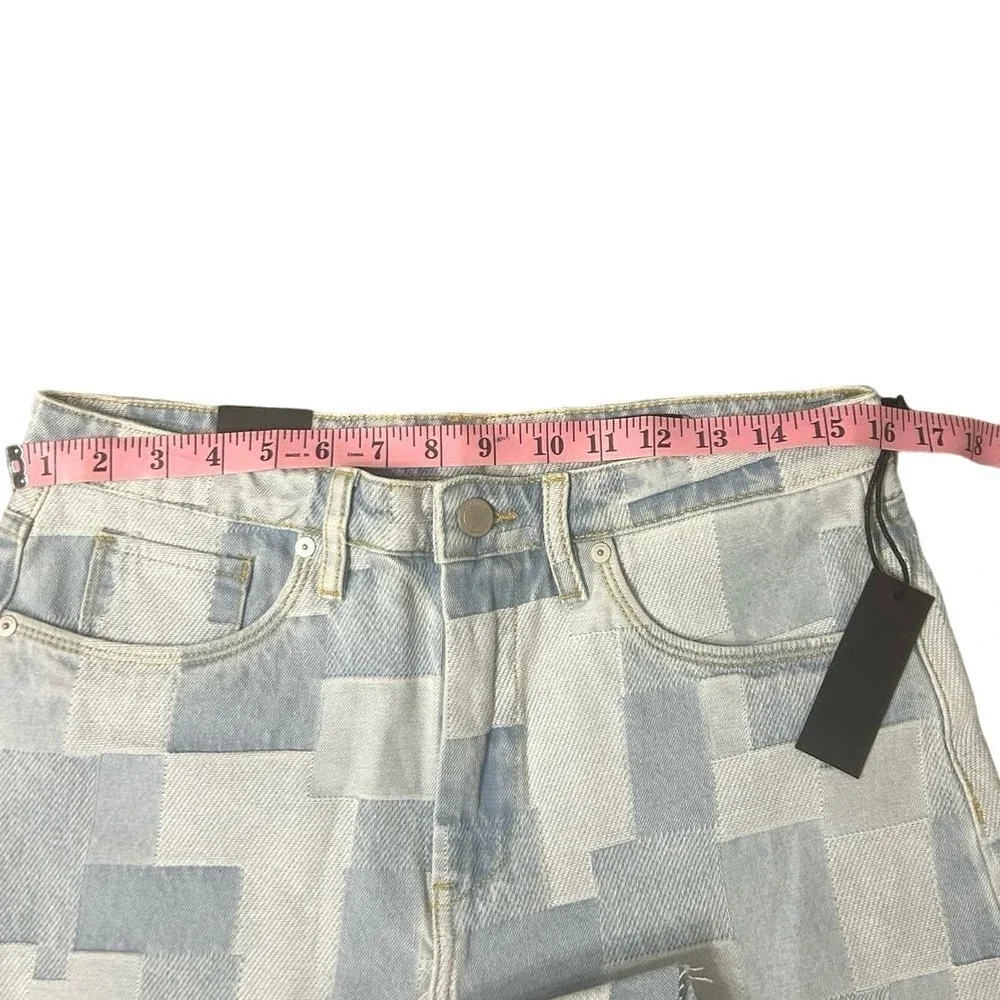 BLANK NYC The Barrow Vintage High Rise Short Patchwork Design Size 29 NWT